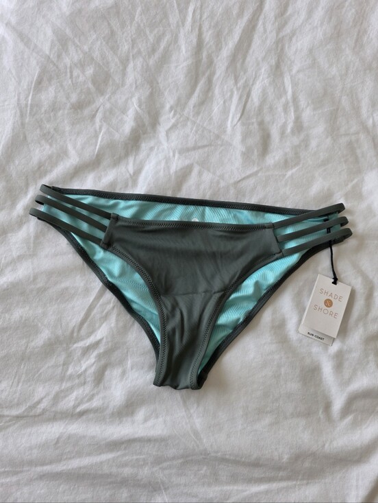 Shade & Shore Other - Shade & Shore Olive Green Bikini Bottom with Teal Lining